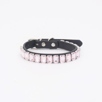 Luxury Dog Collar Rhinestone PU Leather Adjustable Collar