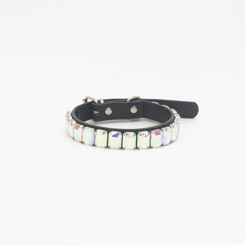 Luxury Dog Collar Rhinestone PU Leather Adjustable Collar