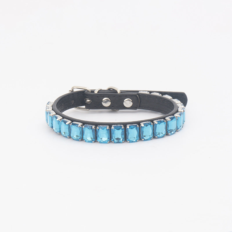 Luxury Dog Collar Rhinestone PU Leather Adjustable Collar