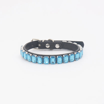 Luxury Dog Collar Rhinestone PU Leather Adjustable Collar