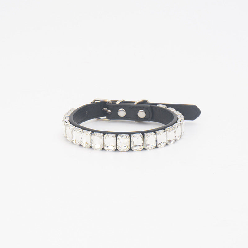 Luxury Dog Collar Rhinestone PU Leather Adjustable Collar