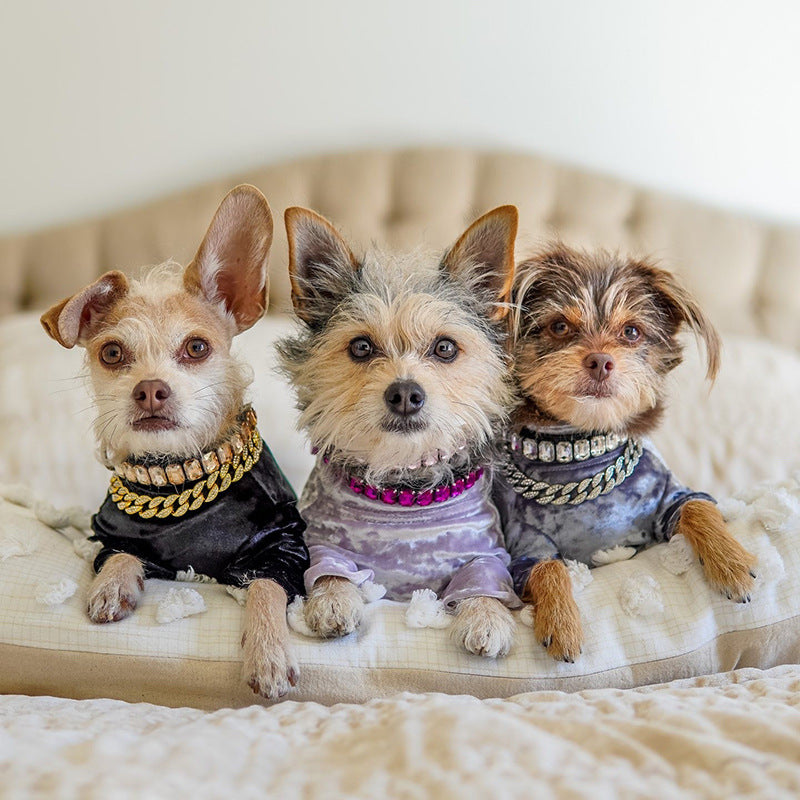 Luxury Dog Collar Rhinestone PU Leather Adjustable Collar