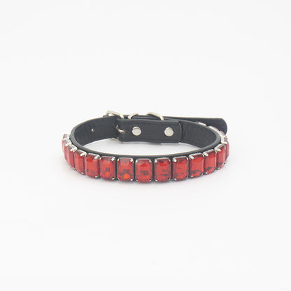 Luxury Dog Collar Rhinestone PU Leather Adjustable Collar