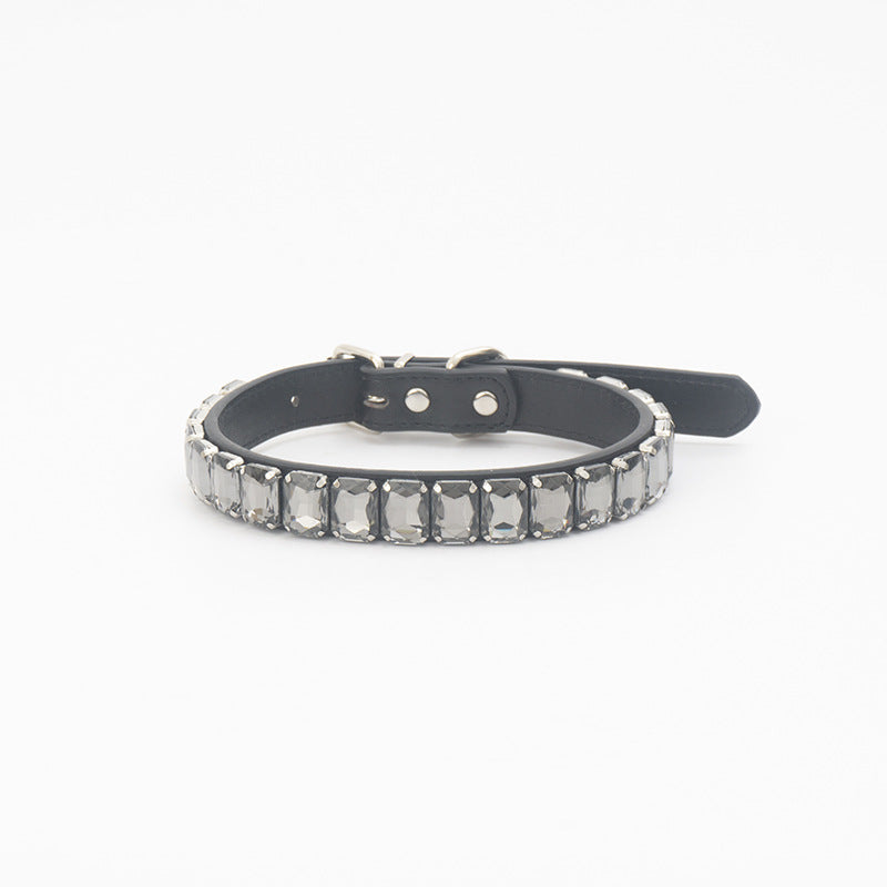 Luxury Dog Collar Rhinestone PU Leather Adjustable Collar