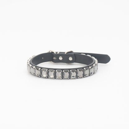 Luxury Dog Collar Rhinestone PU Leather Adjustable Collar